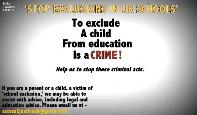 Stop Exclusions In UK Schools